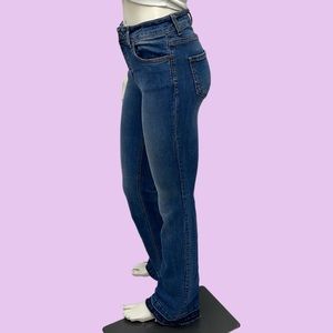 Made in Italy • Flared Blue Jeans w/ Hem Detail.